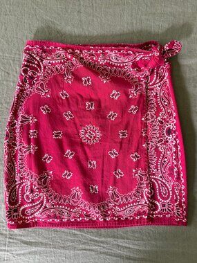 Vintage Bandana Print Wrap Skirt